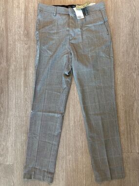Men's H&M Slim Fit Grey Plaid Dress Pants